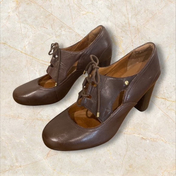 Indigo by Clark's Brown Loyal Heart Lace-up Heels, Comfy, Size 9.5 M - Picture 4 of 7